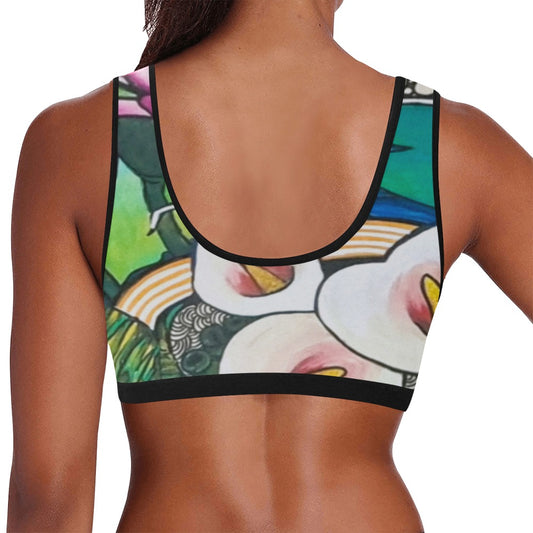 Flowers Skate Art Sports Bra Arum Lilly