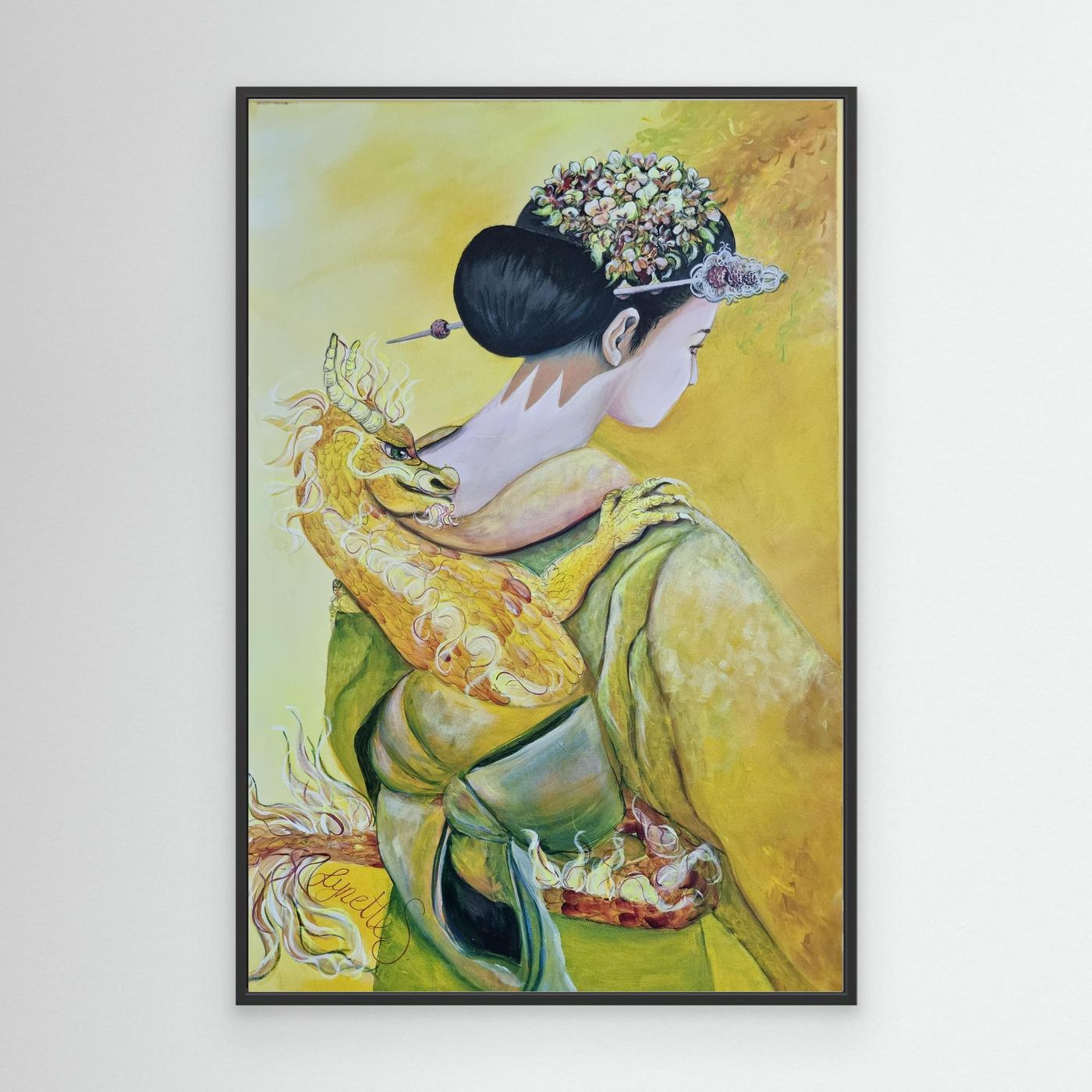 Geishas and Dragons Series - Self Esteem - Solar Plexus Chakra Canvas Print