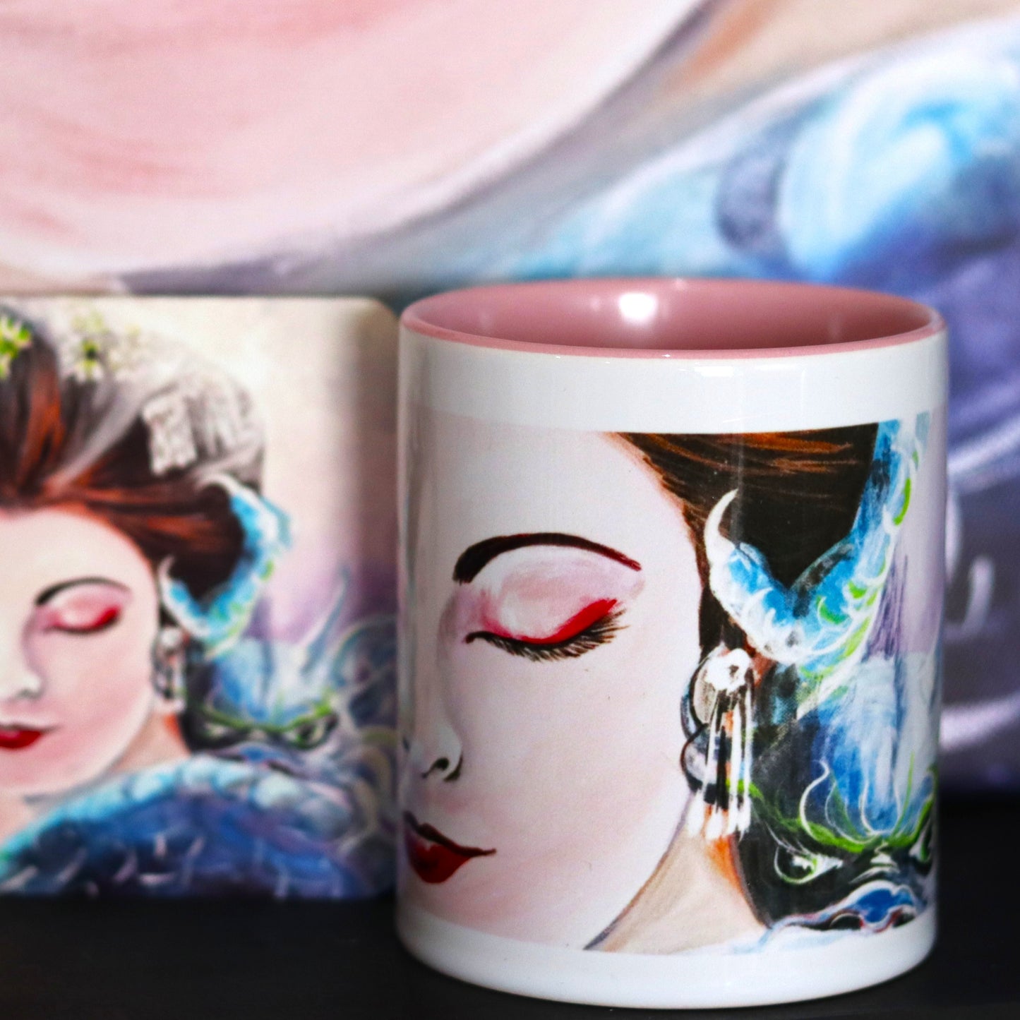 Geisha & Dragons Cup and Coaster Set – Communication