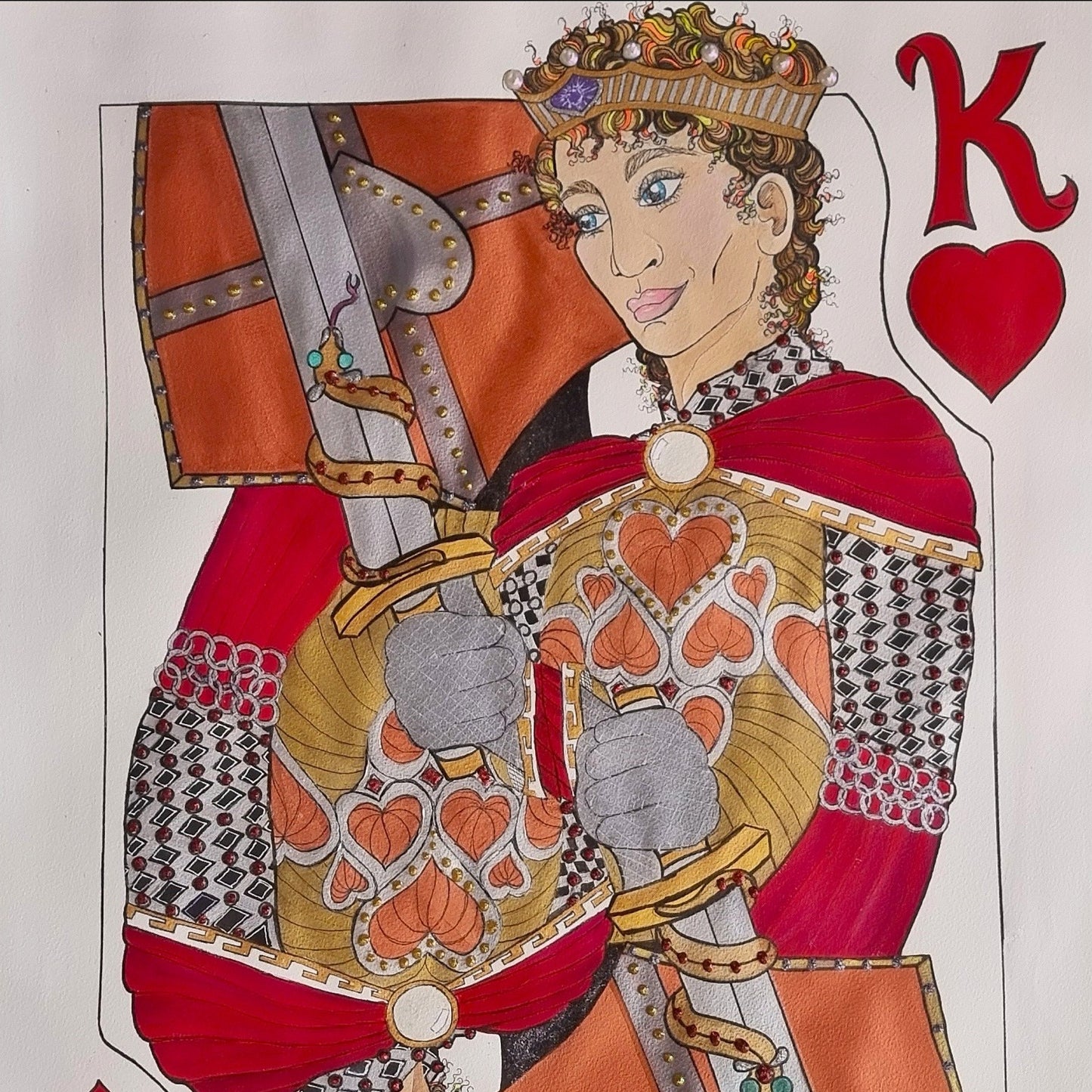 King of Hearts - Original Framed
