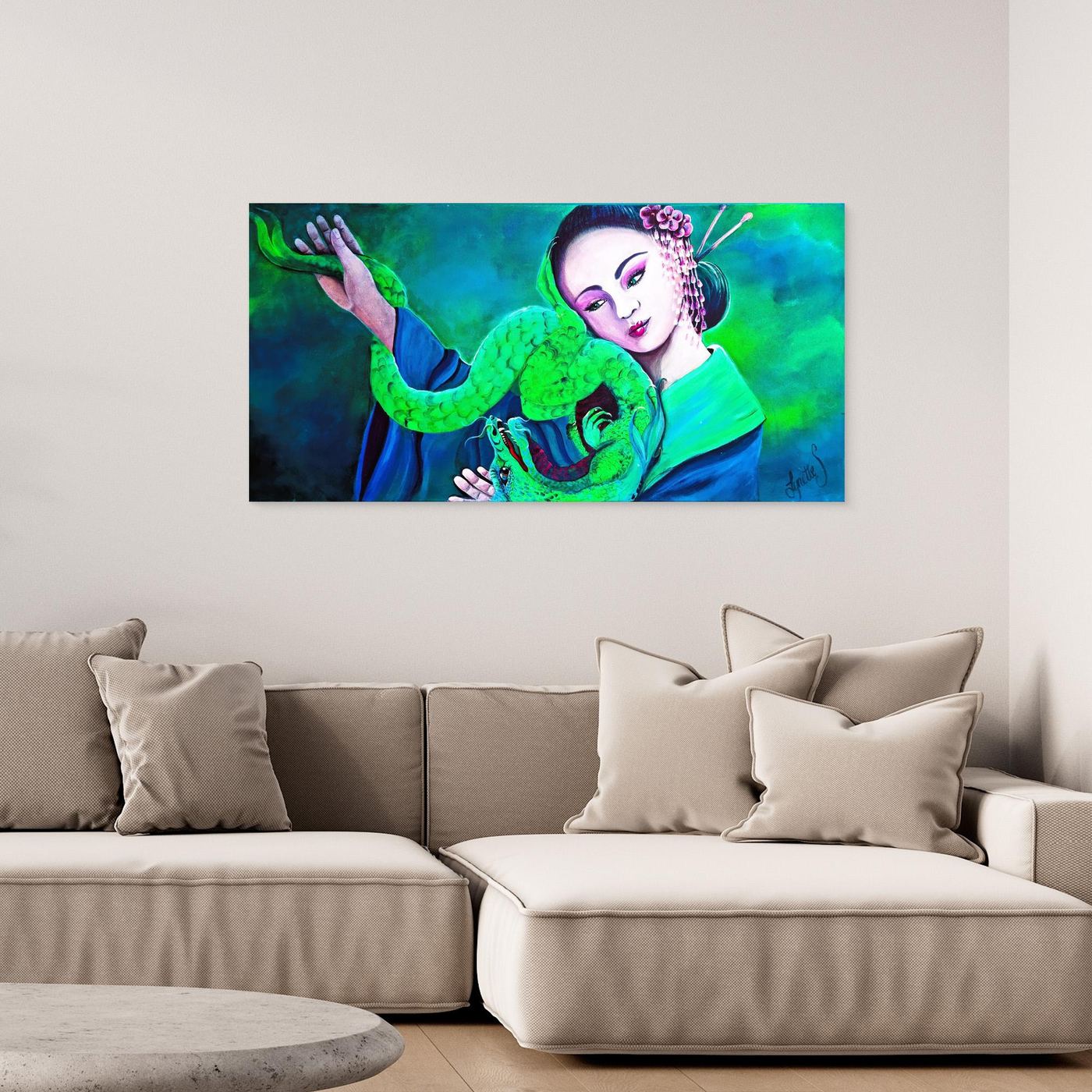 Geishas and Dragons Series - Love and Healing - Canvas Print