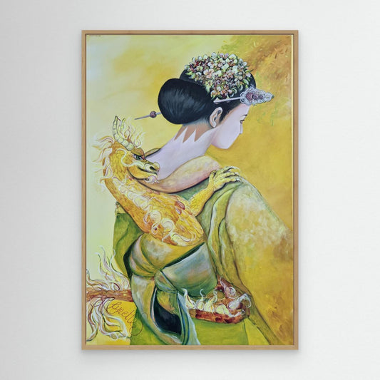 Geishas and Dragons Series - Self Esteem - Solar Plexus Chakra Canvas Print