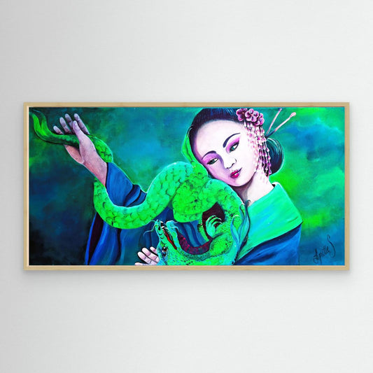 Geishas and Dragons Series - Love and Healing - Canvas Print