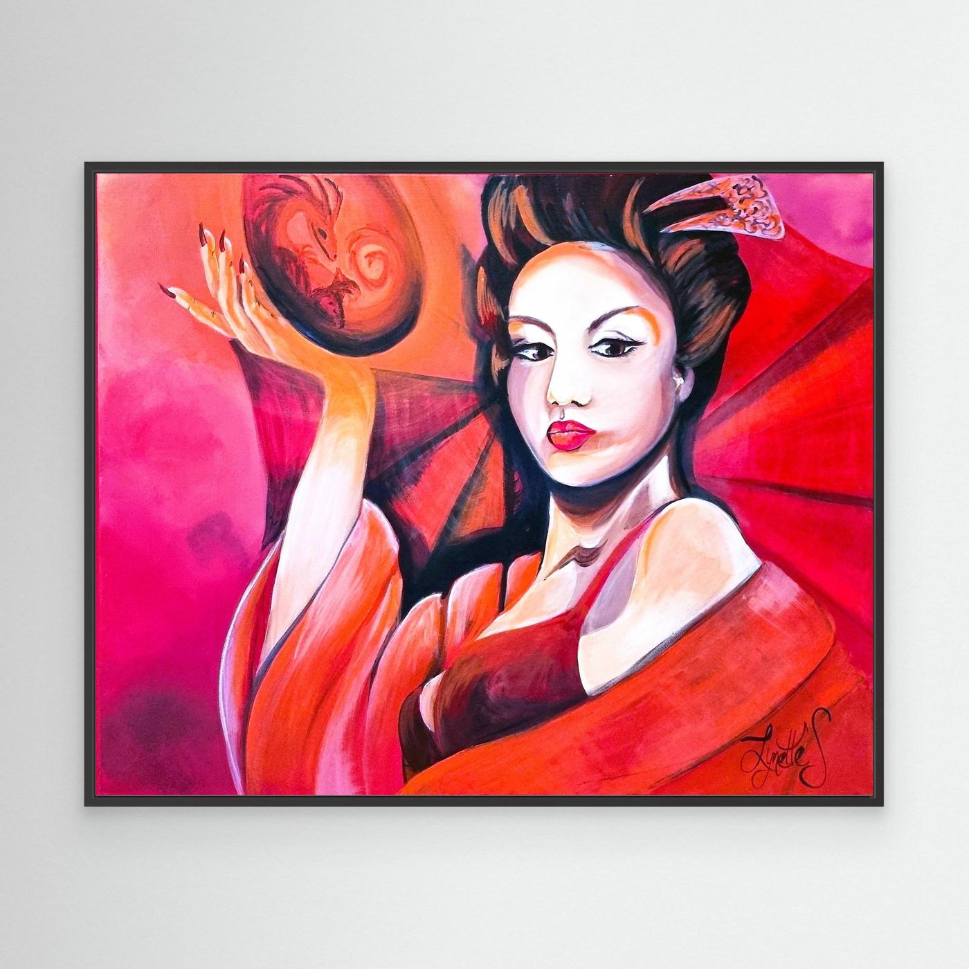 Geishas and Dragons Series - Survival - Root Chakra Canvas Print