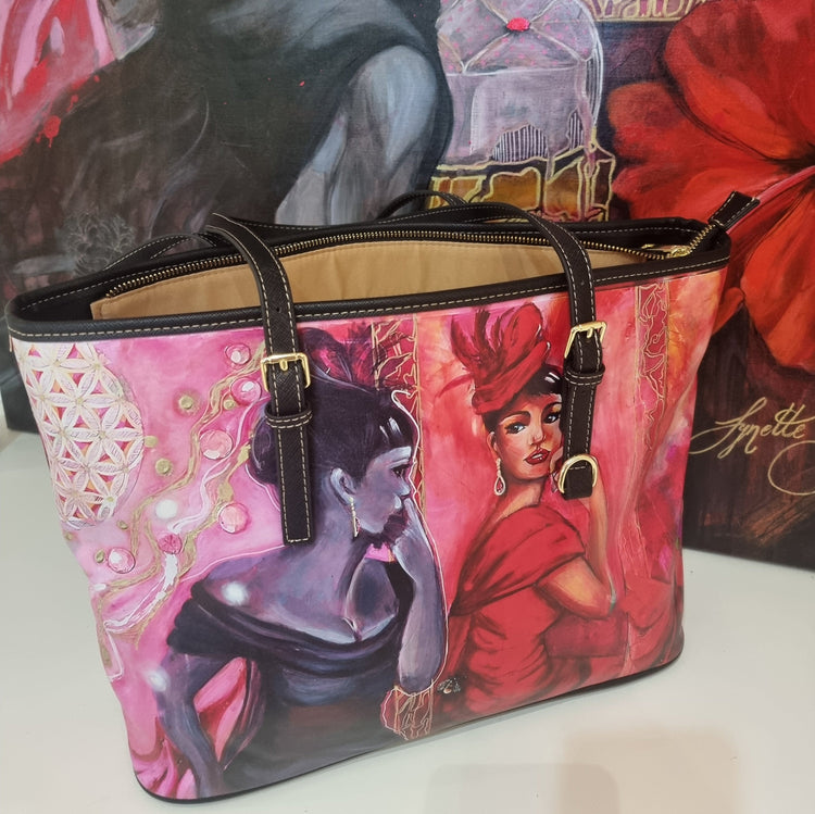Designer tote bag featuring original artwork by Australian artist Lynette Mary Skeers