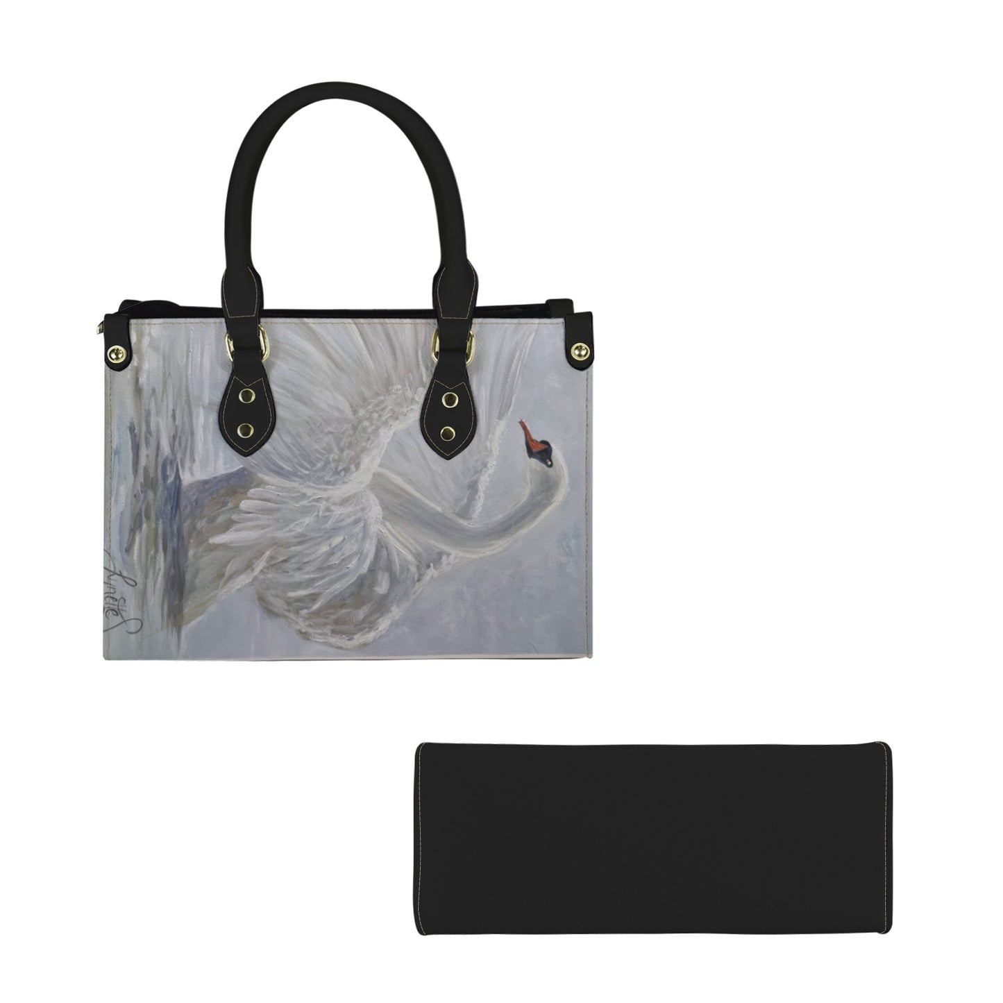 Swan Lake Handbag PU Leather Handbag-Small