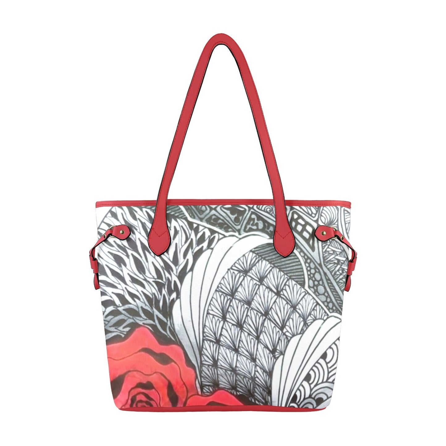 Splash of Red Zen Clover Canvas Tote Bag