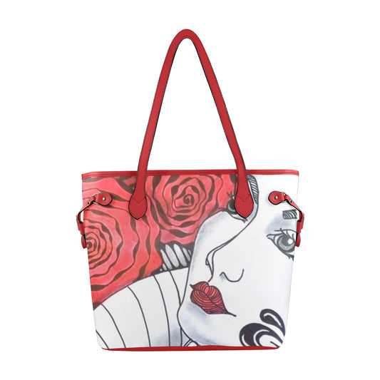 Splash of Red Zen Clover Canvas Tote Bag