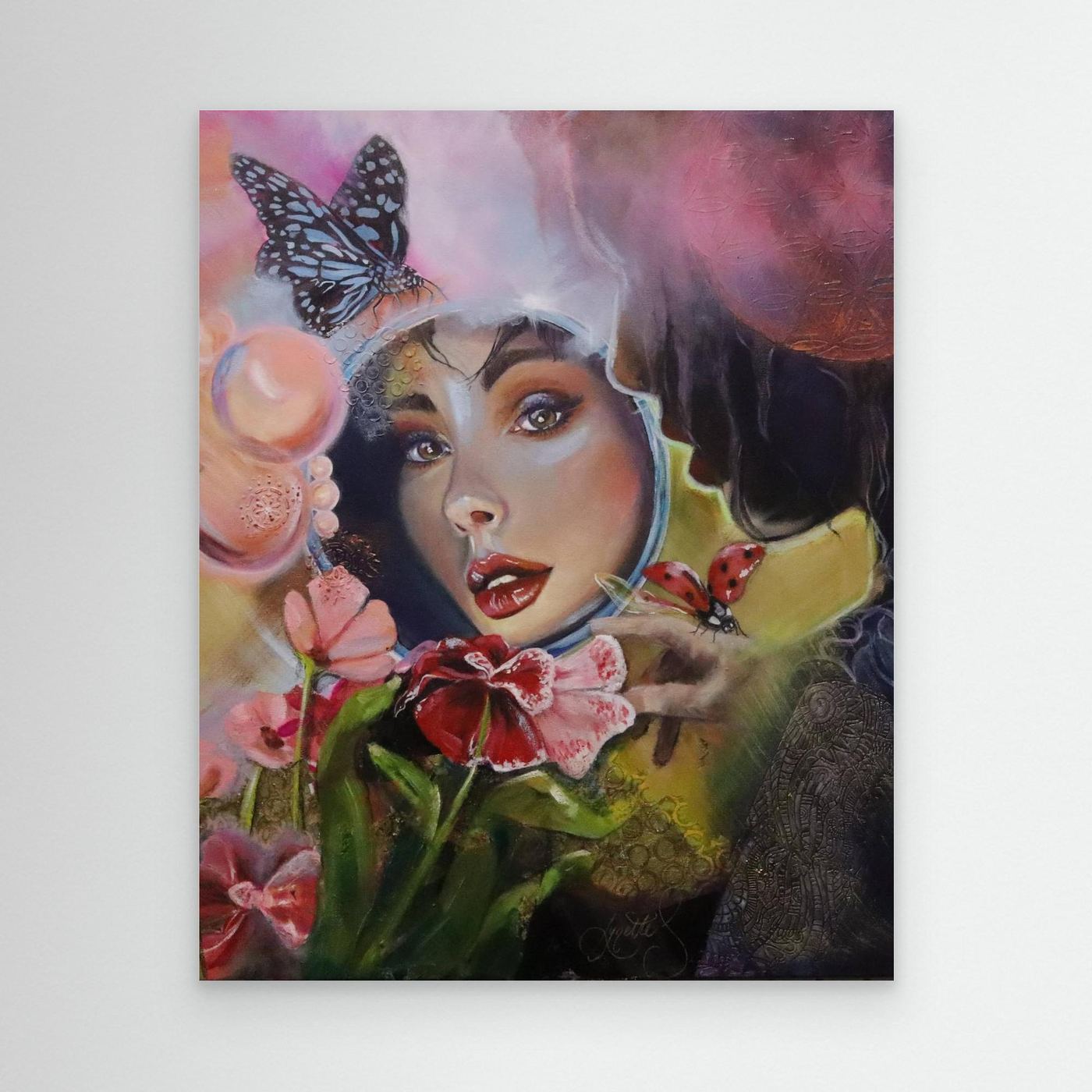 Reflections Collection - Crimson Bloom - Canvas Print