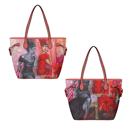 Viva la Passion Tote Large Clover Leather Tote Bag-New