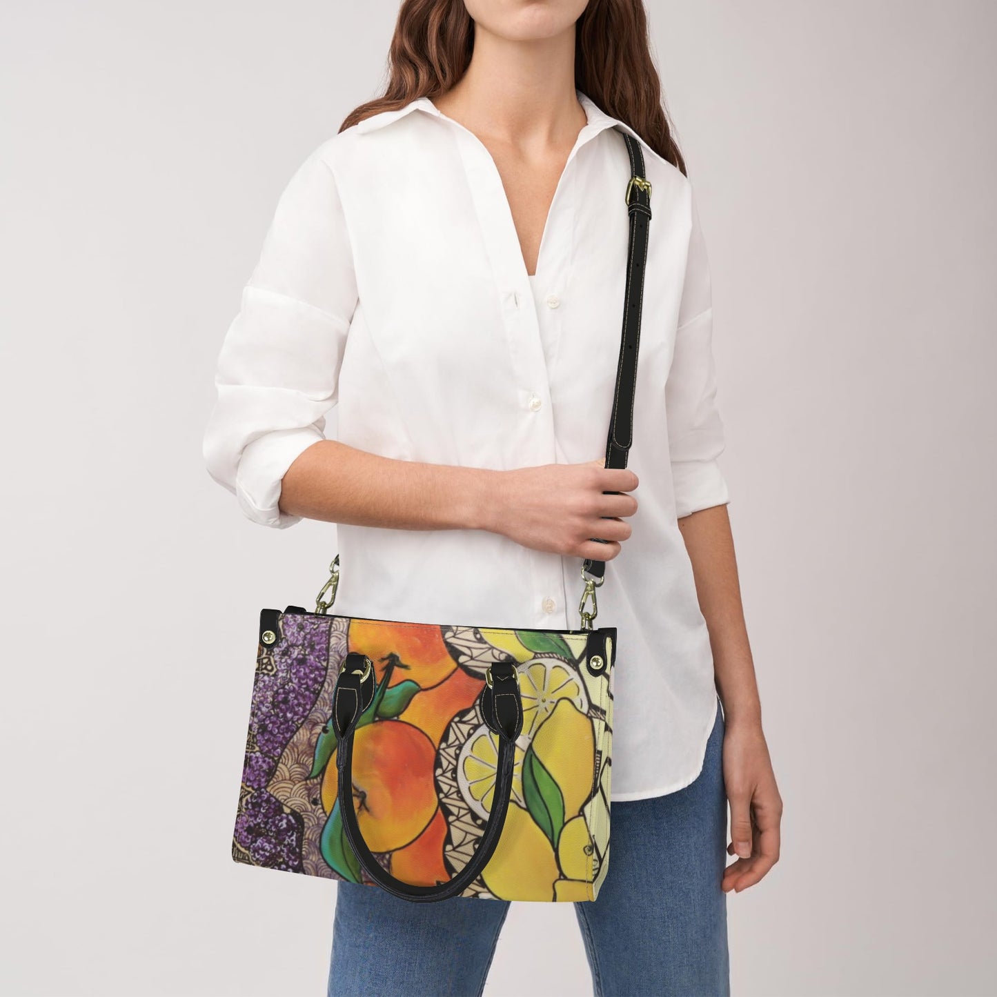 Fruit Skate Art  handbag PU Leather Handbag-Small