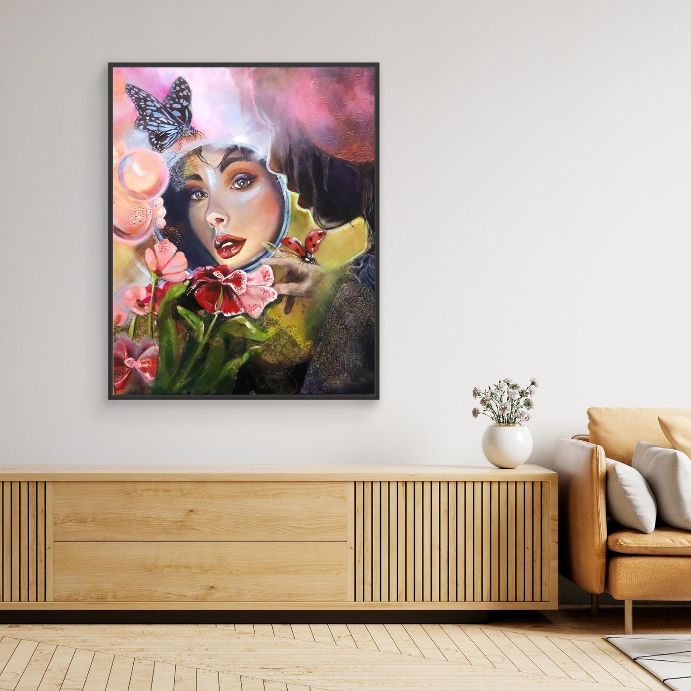 Reflections Collection - Crimson Bloom - Canvas Print