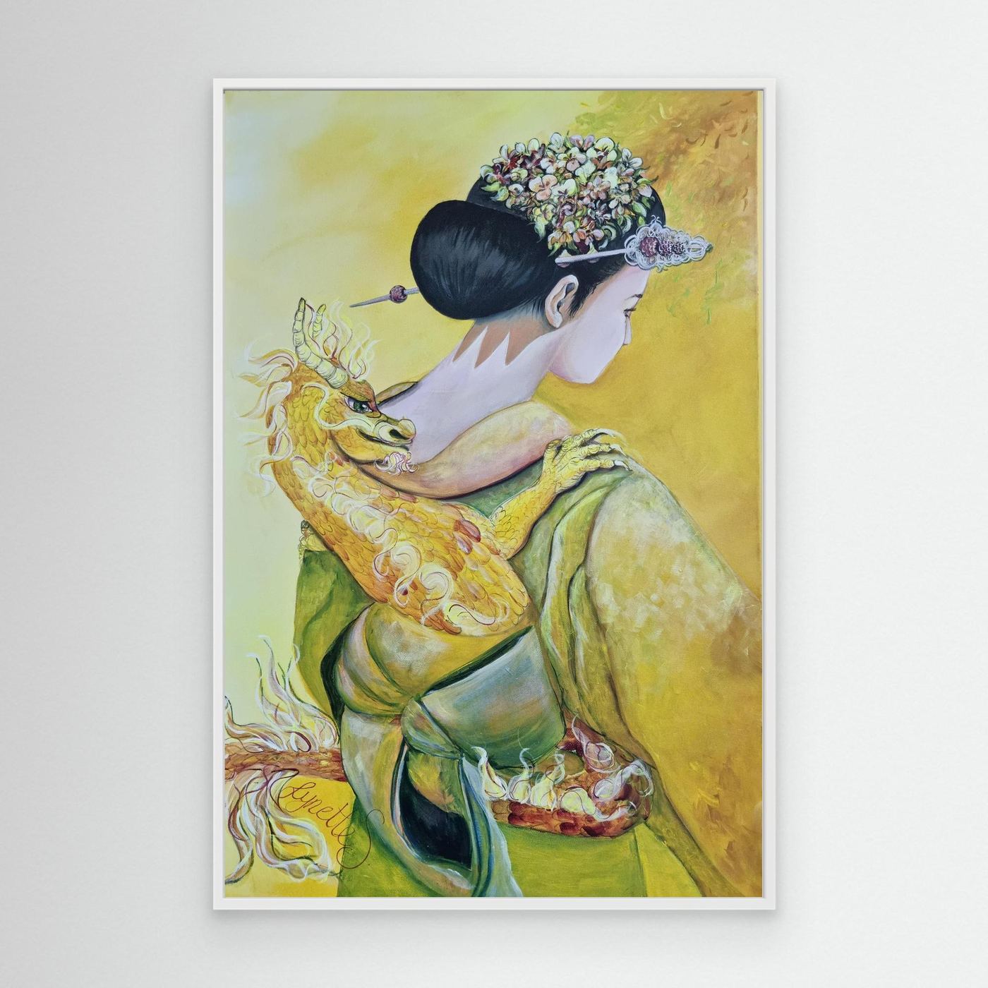 Geishas and Dragons Series - Self Esteem - Solar Plexus Chakra Canvas Print 