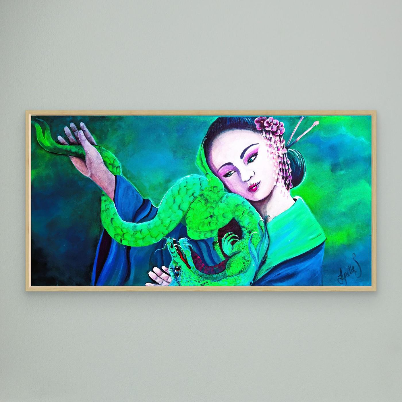 Geishas and Dragons Series - Love and Healing -  Canvas Print