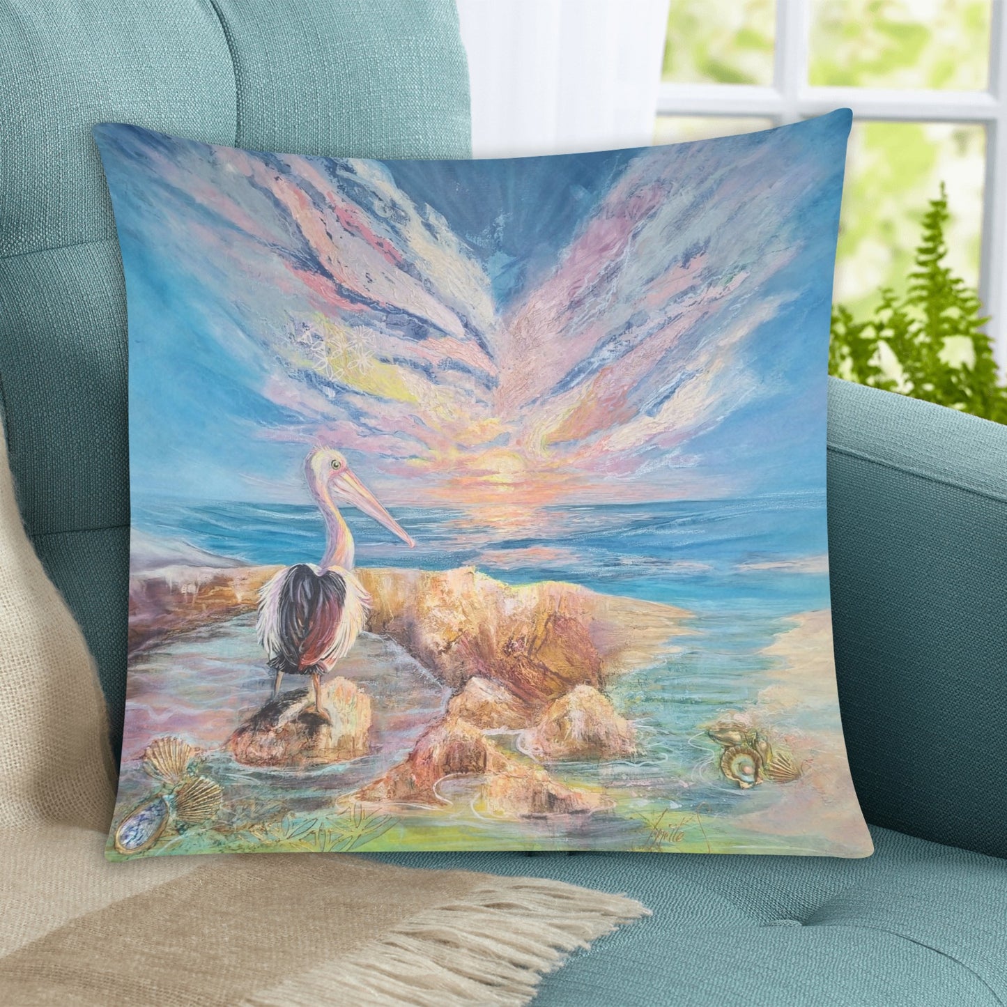 The Watcher at Day's End  Zippered Pillow Case