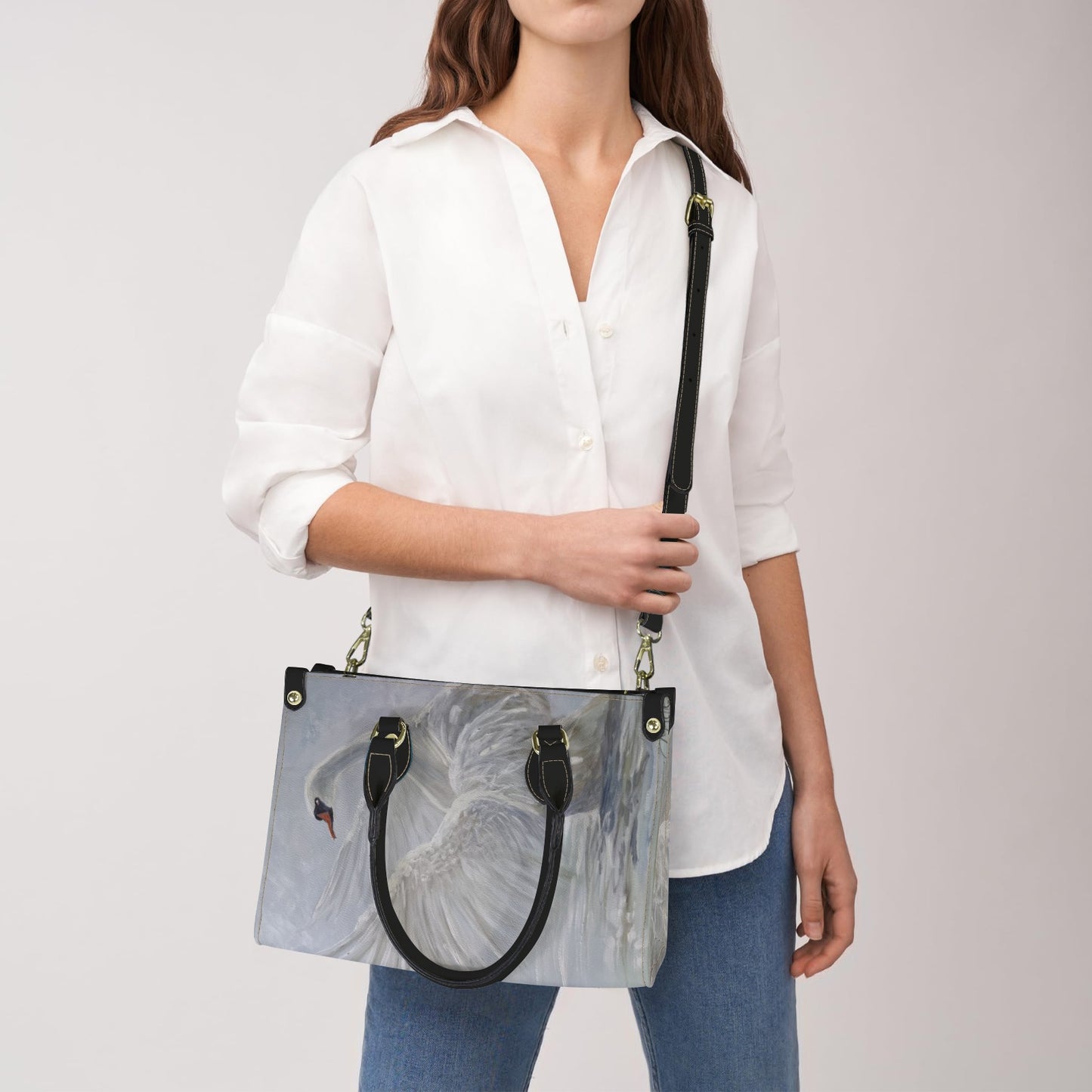 Swan Lake Handbag PU Leather Handbag-Small