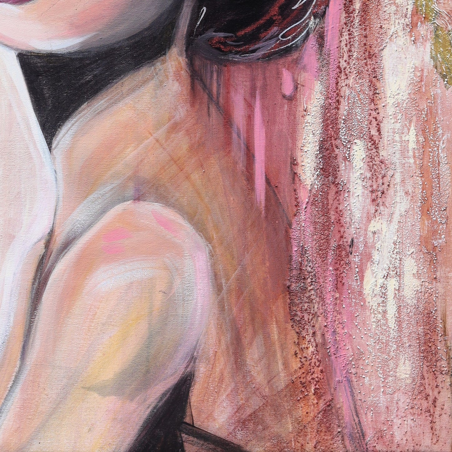 Rose pink feminine portrait inspired by classic Hollywood elegance, part of the Pink Icons Series by Lynette Mary Skeers.