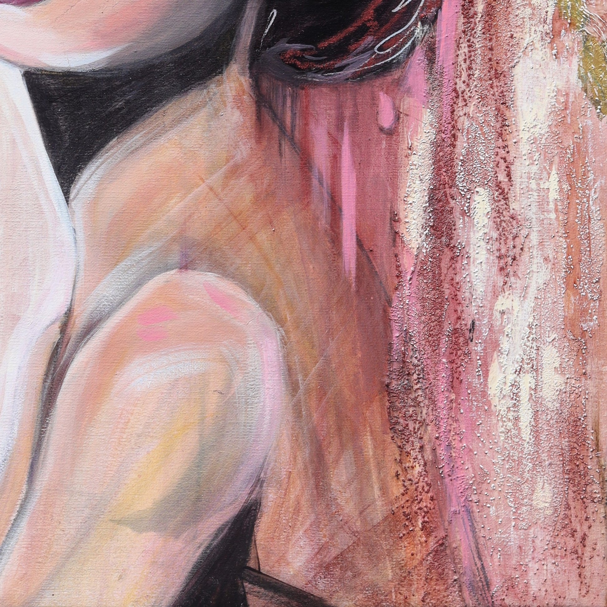 Rose pink feminine portrait inspired by classic Hollywood elegance, part of the Pink Icons Series by Lynette Mary Skeers.