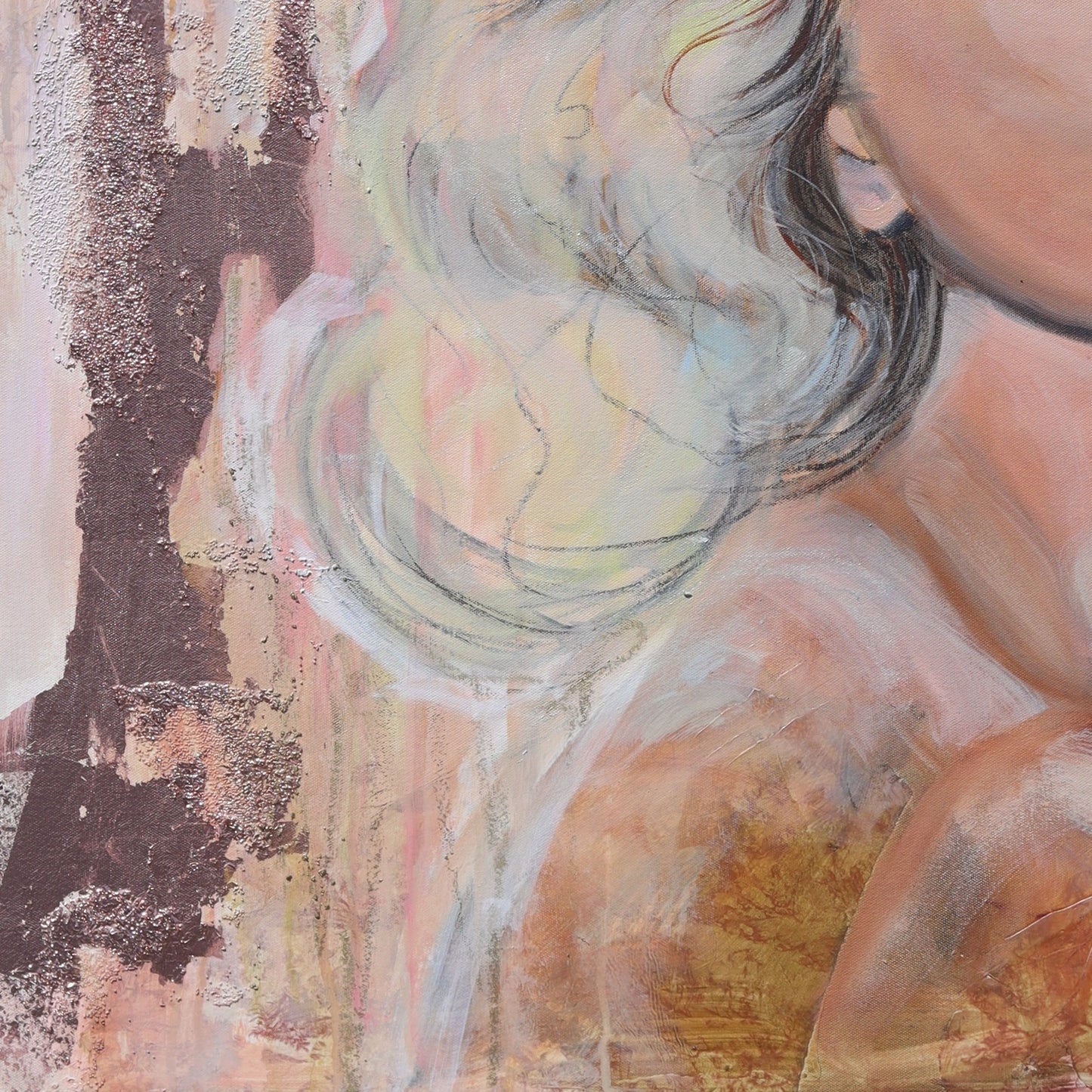 Pink feminine portrait inspired by classic Hollywood glamour, part of the Pink Icons Series by Lynette Mary Skeers.