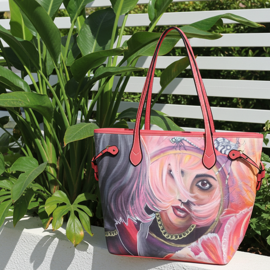 Designer tote bag featuring original artwork by Australian artist Lynette Mary Skeers