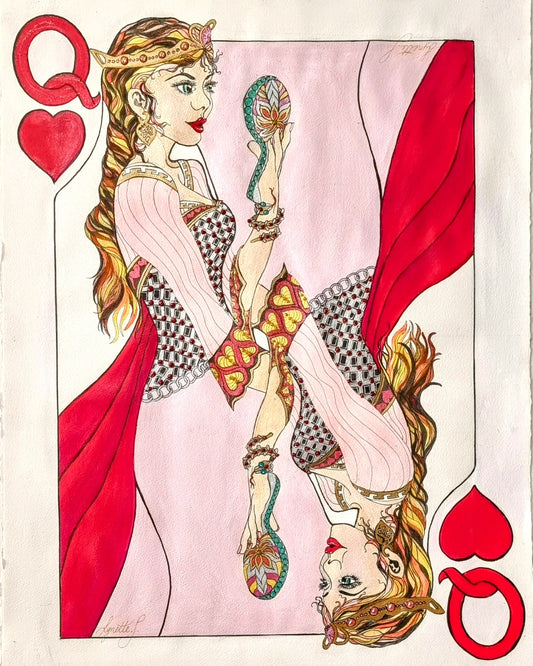 Queen of Hearts - Original with Frame
