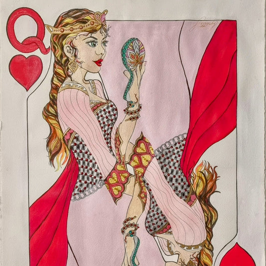 Queen of Hearts - Original with Frame