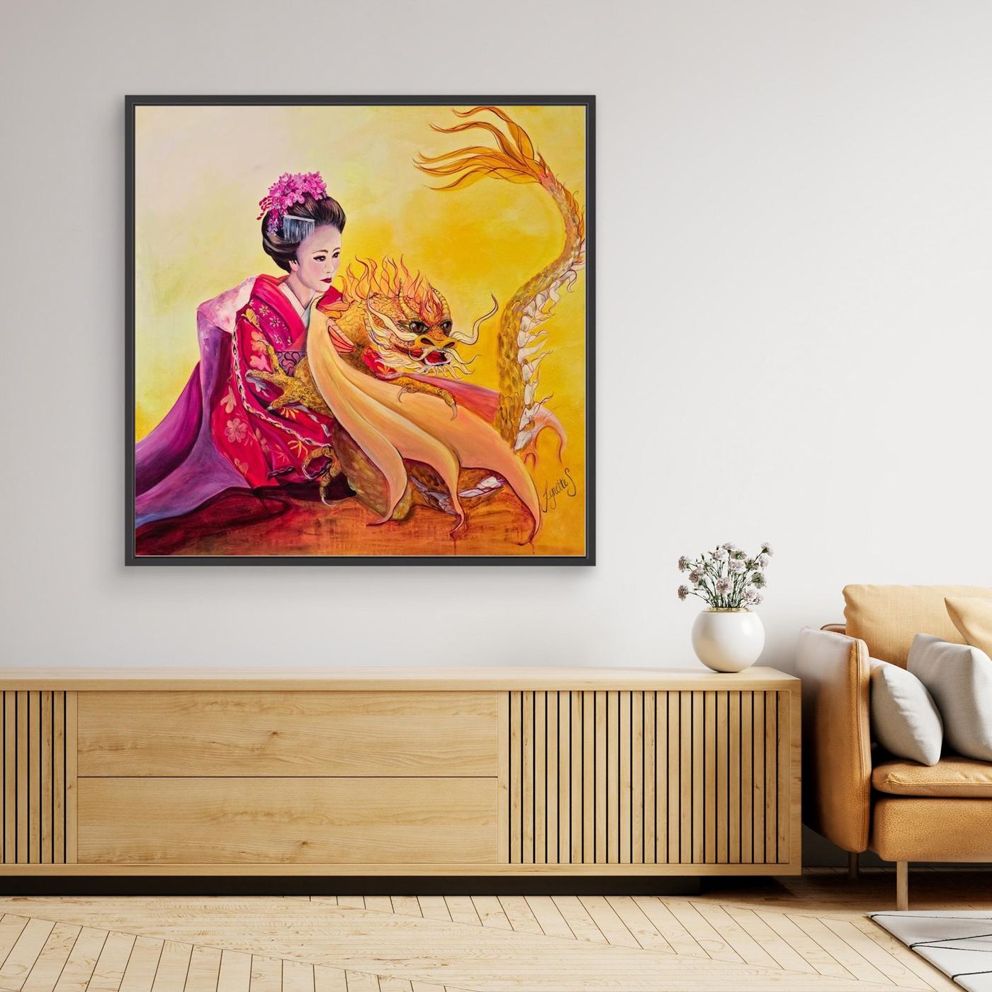 Golden Dragon - Solar Star Chakra  Canvas  Print
