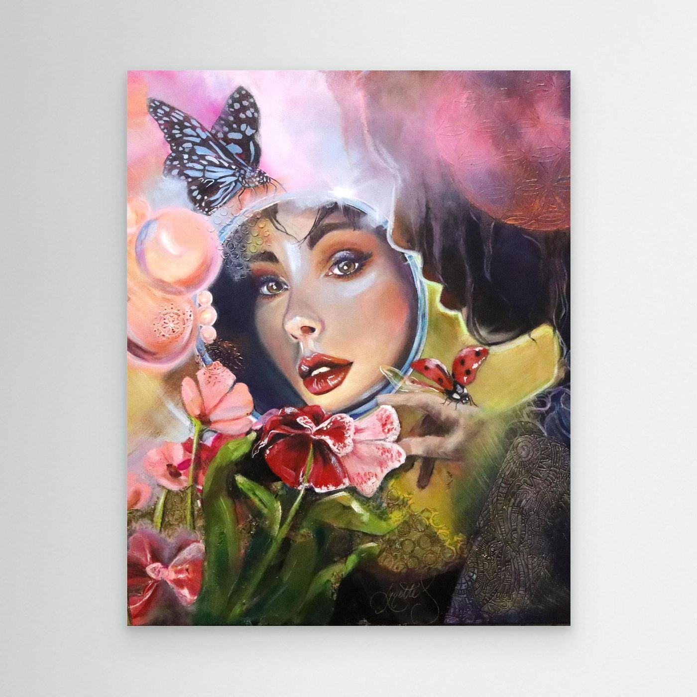 Reflections Collection - Crimson Bloom - Canvas Print