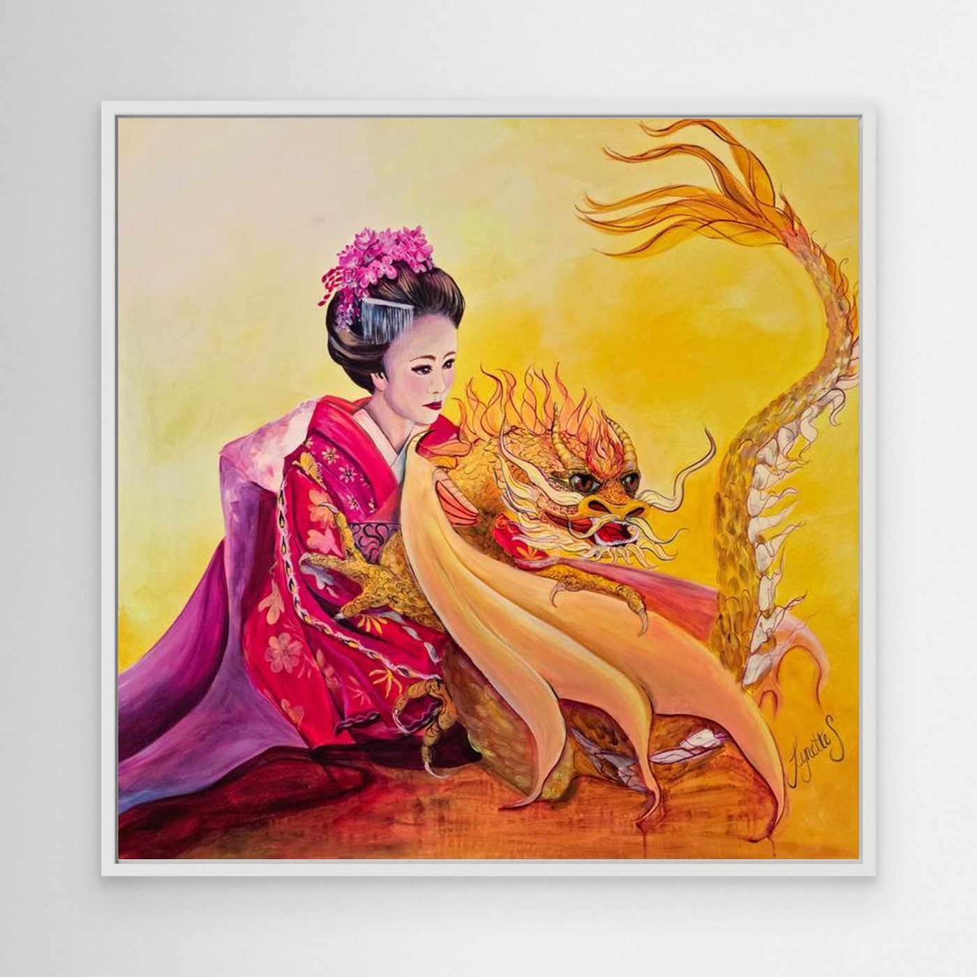 Golden Dragon - Solar Star Chakra  Canvas  Print