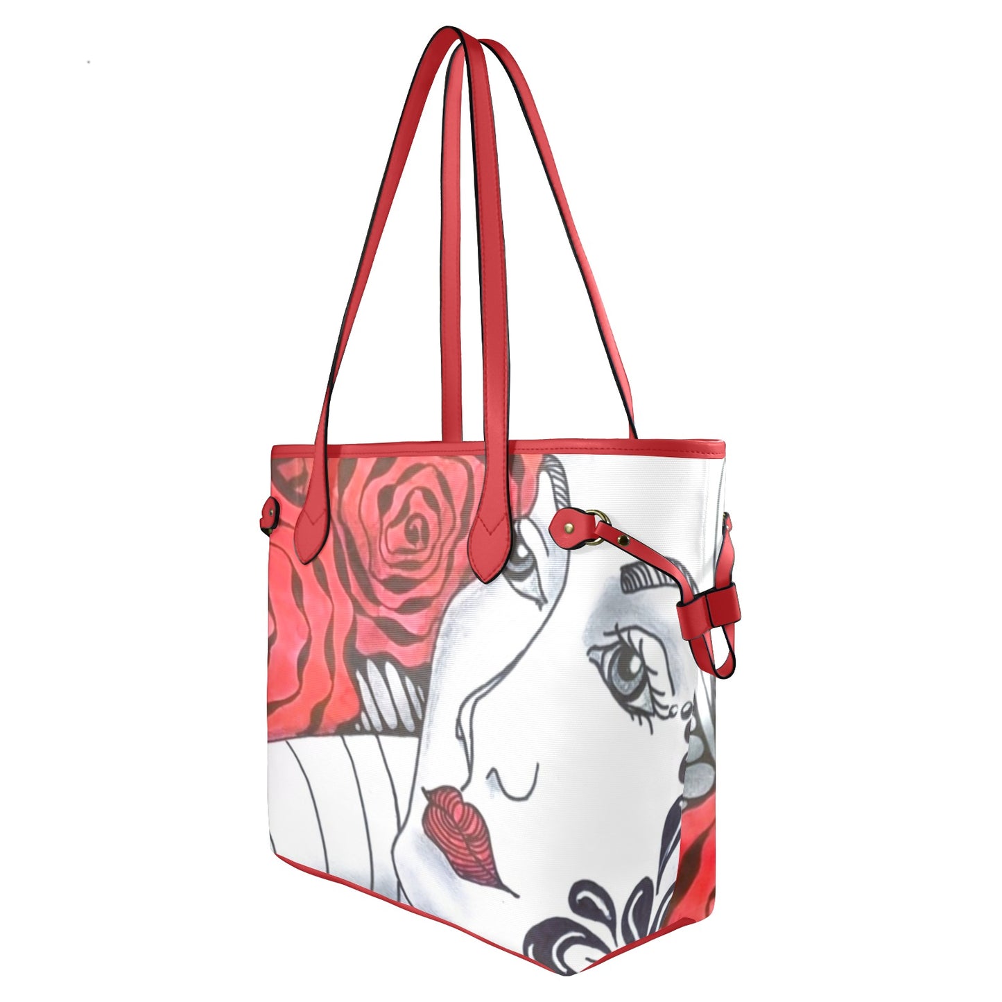 Splash of Red Zen Clover Canvas Tote Bag