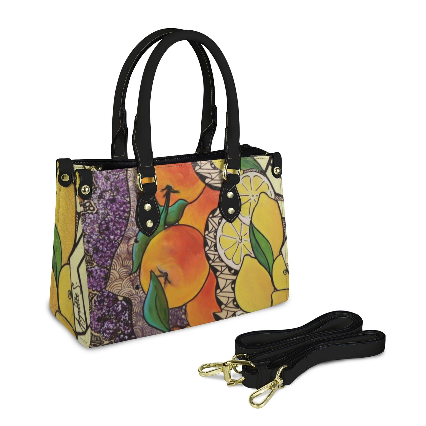 Fruit Skate Art  handbag PU Leather Handbag-Small