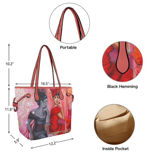 Viva la Passion Tote Large Clover Leather Tote Bag-New
