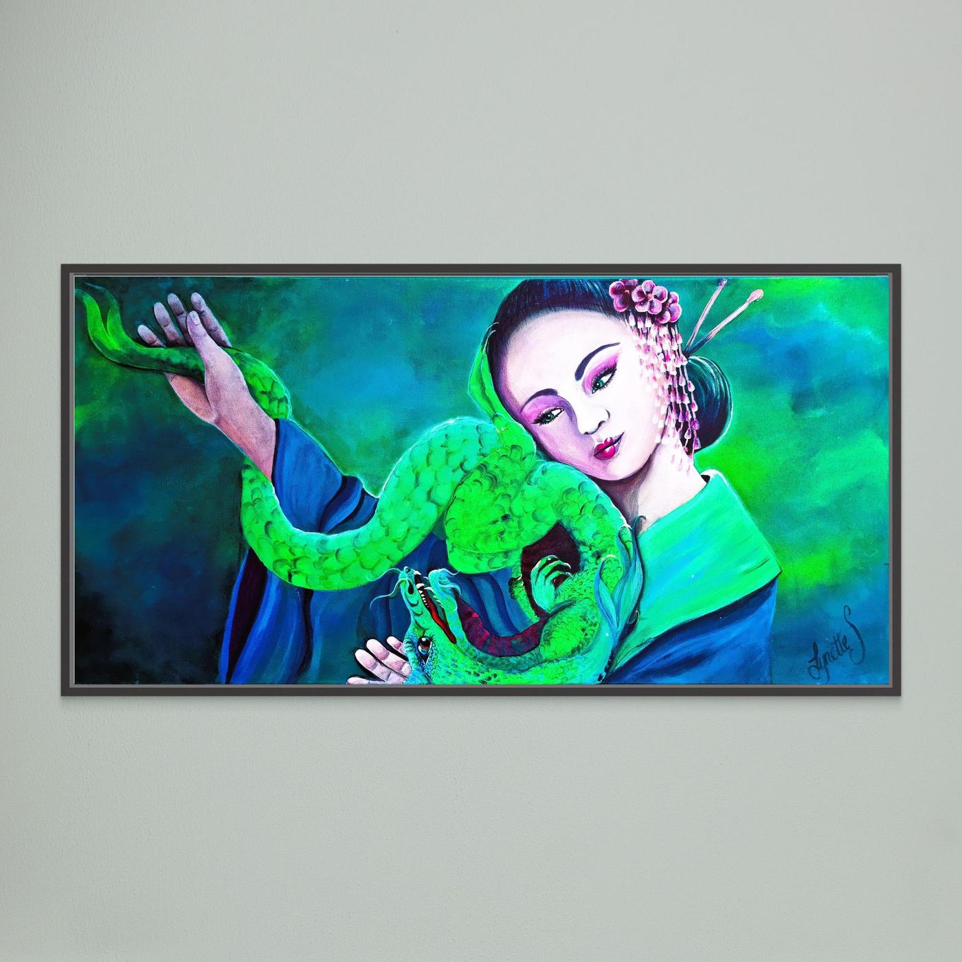 Geishas and Dragons Series - Love and Healing -  Canvas Print