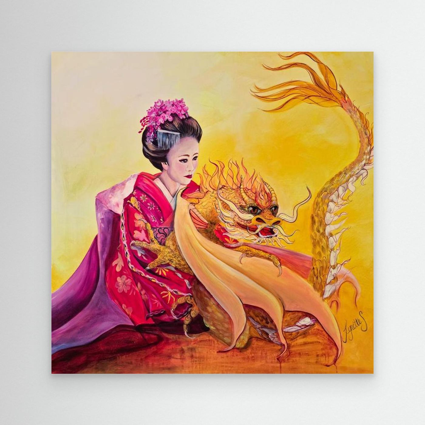 Golden Dragon - Solar Star Chakra  Canvas  Print