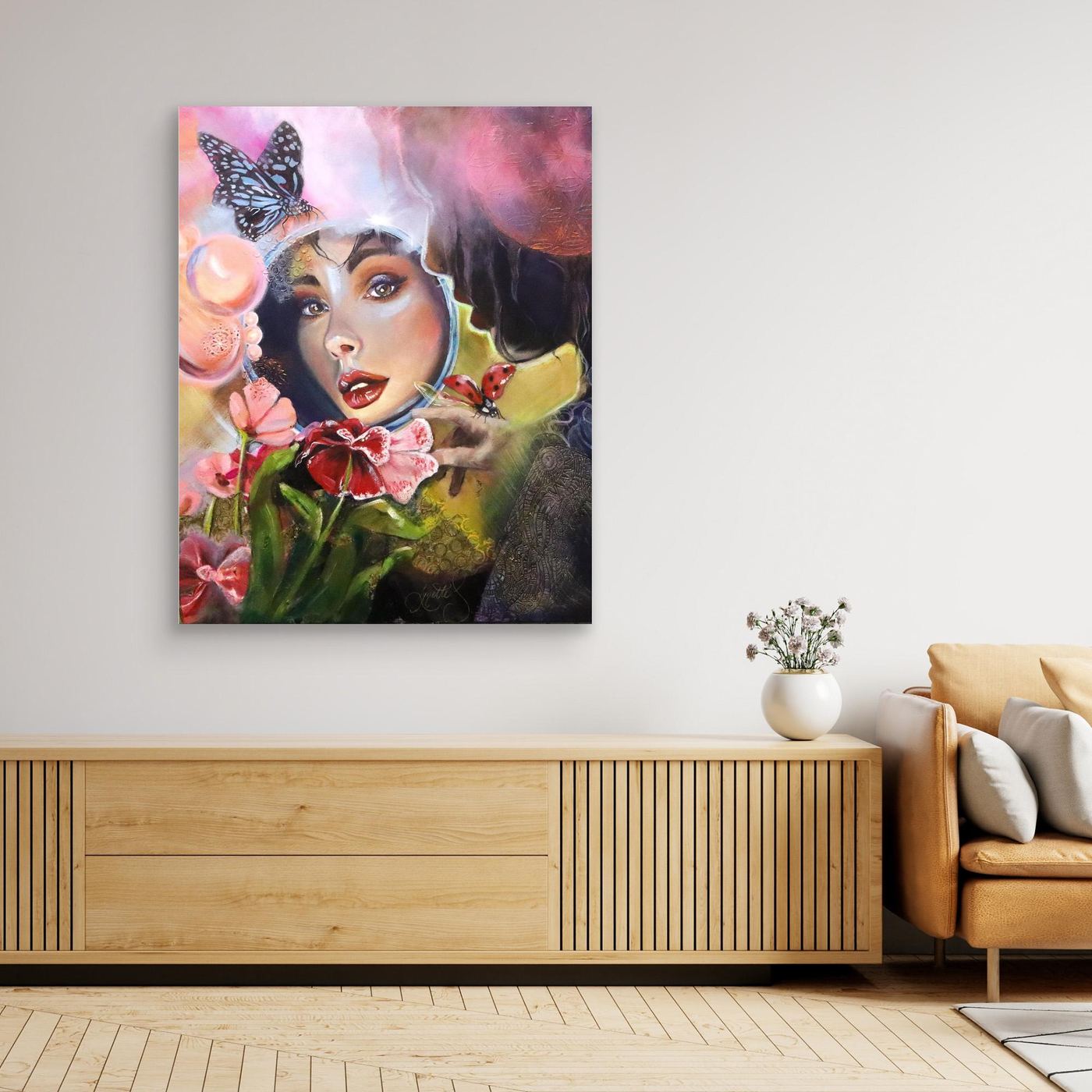 Reflections Collection - Crimson Bloom - Canvas Print