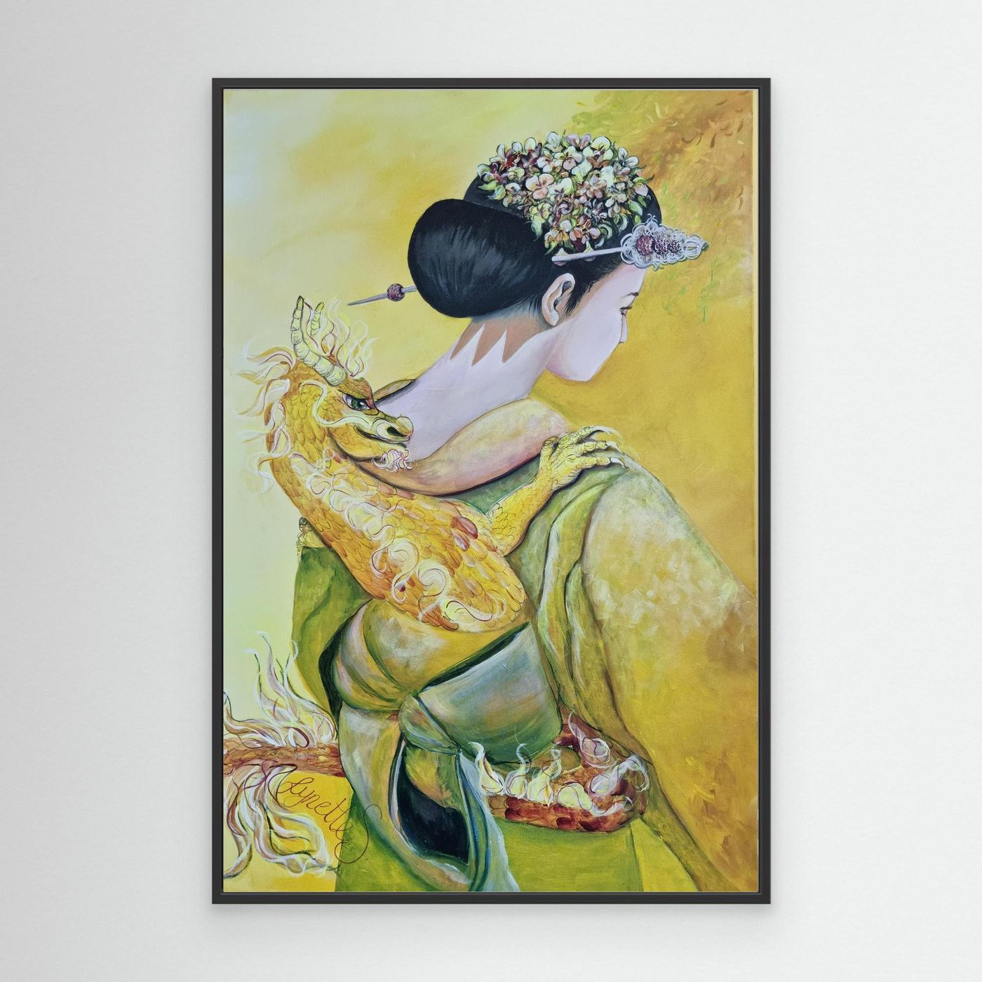 Geishas and Dragons Series - Self Esteem - Solar Plexus Chakra Canvas Print 
